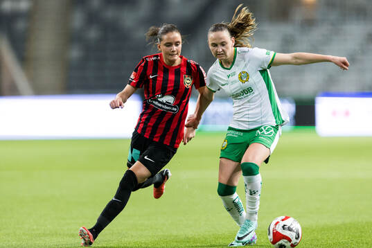 Brommapojkarnas Vera Blom och Hammarbys Vilde Hasund