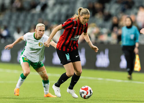Hammarbys Jonna Andersson och Brommapojkarnas Tuva Ölvestad