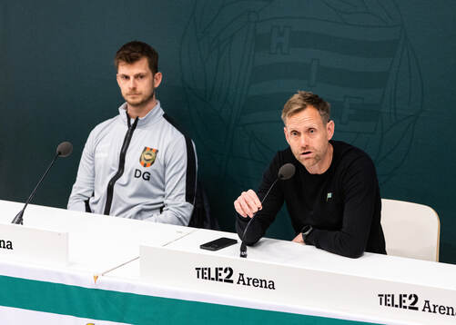 Brommapojkarnas tränare Daniel Gunnars och Hammarbys