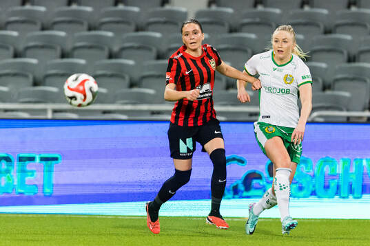 Brommapojkarnas Vera Blom och Hammarbys Anna Jøsendal
