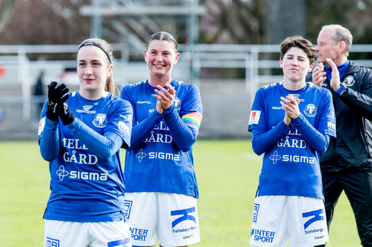 Trelleborgs Edina Filekovic och Saga Ollerstam jublar