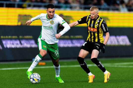 Hammarbys Abdelrahman Boudah Saidi och Häckens Axel Lindahl