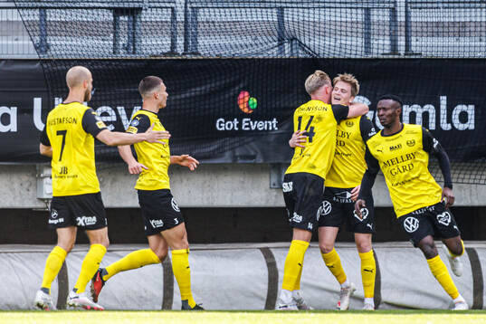 Mjällbys spelare jublar