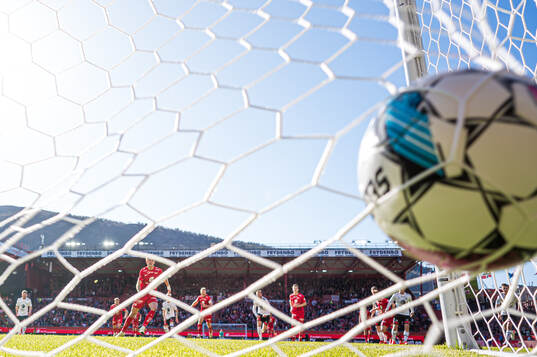 Emil Kornvig of Brann scores the 1-0 goal