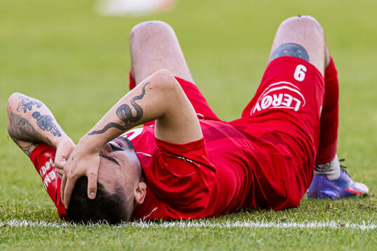 Niklas Castro of Brann in pain