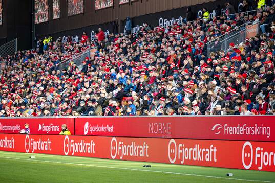 Spectators in the stands at Brann Stadion