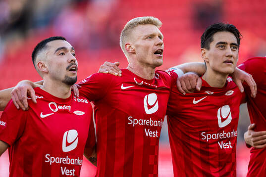 Niklas Castro, Sivert Heltne Nilsen and Svenn Crone of Brann