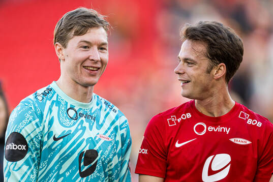 Mathias Dyngeland and Felix Horn Myhre of Brann
