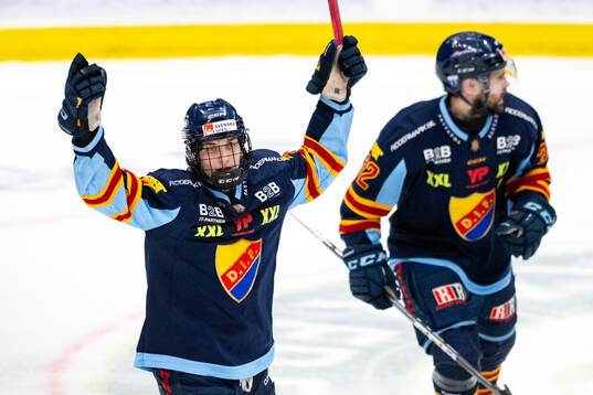 Djurgårdens Victor Eklund jublar