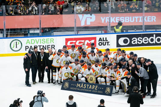 Brynäs spelare jublar