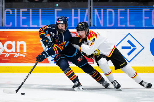 Djurgårdens Linus Eriksson och Brynäs Oliver Tärnström