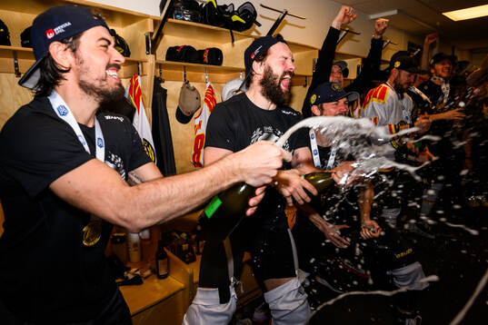 Brynäs Simon Bertilsson jublar