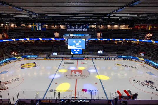 General view from the stands inside SAAB arena