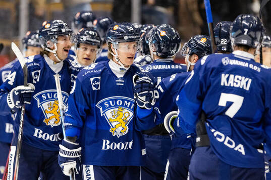 Juuso Riikola of Finland celebrates