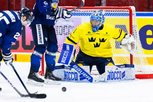 Goalkeeper Filip Larsson of Sweden