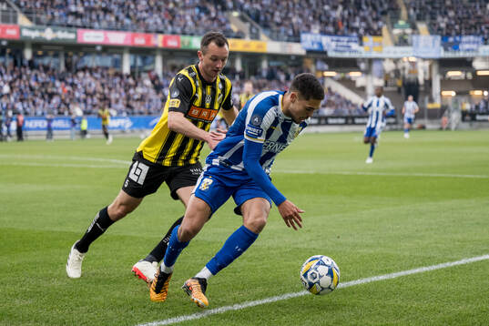 Häckens Even Hovland och IFK Göteborgs Thomas Santos