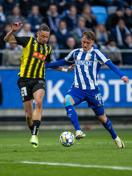 Häckens Amor Layouni och IFK Göteborgs Sebastian Hausner
