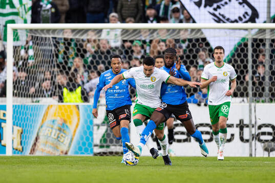 Hammarbys Deniz Gul och Halmstads Joseph Baffoe