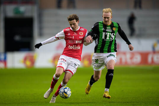 Kalmars Jacob Trenskow och GAISs Robin Wendin Thomasson