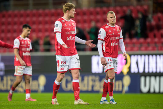 Kalmars Lars Saetra och Rasmus Sjöstedt deppar