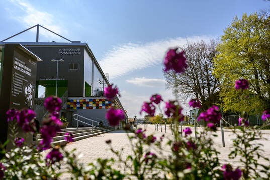 Exteriör av Kristianstad fotbollsarena