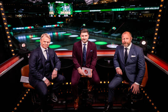 Niklas Wikegård, Björn Oldeen och Peter Rönnqvist i TV4s
