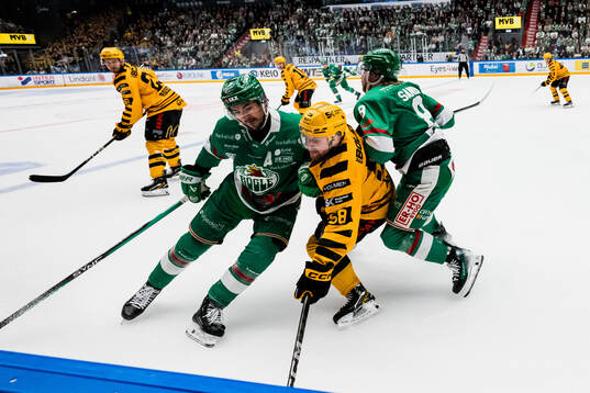 Rögles Brady Ferguson och Linus Sandin mot Skellefteås