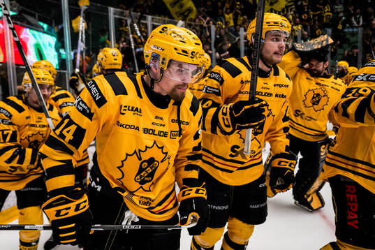Skellefteås Andreas Johnson jublar med lagkamrater