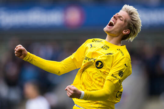 Albert Grønbæk of Bodø/Glimt celebrates