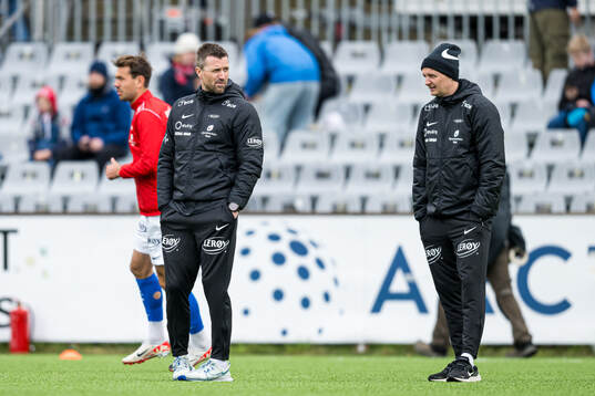 Eirik Horneland, head coach of Brann, and Erik Huseklepp,