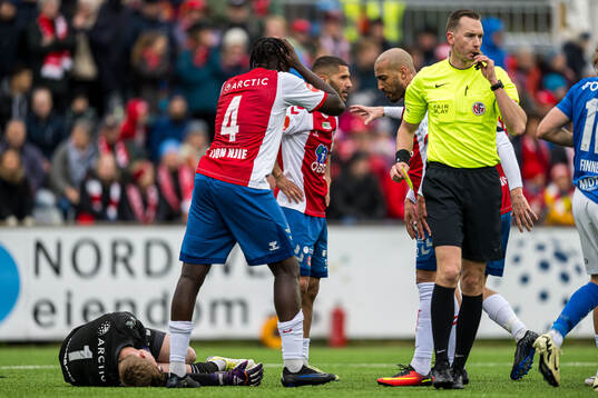 Emil Ødegaard of KFUM with an injury
