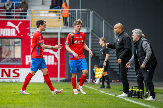 Helsingborgs Jon Birkfeldt, Daniel Bergman och tränare