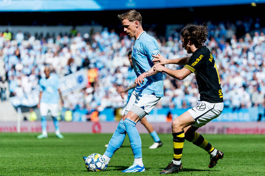 Malmö FFs Søren Rieks och AIKs Axel Björnström