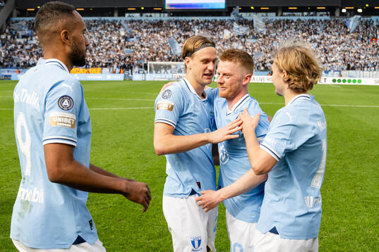 Malmö FFs Isaac Kiese Thelin ,Erik Botheim , Anders