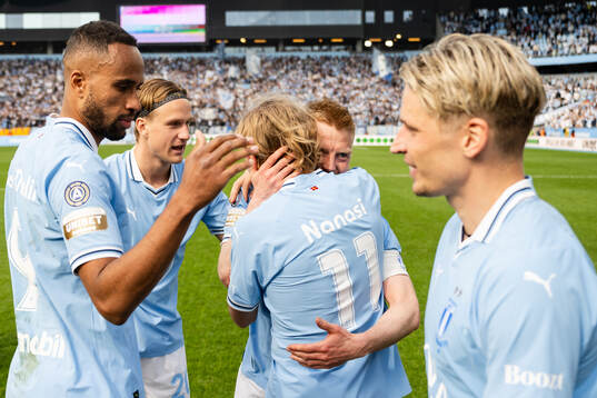 Malmö FFs Isaac Kiese Thelin ,Erik Botheim , Anders