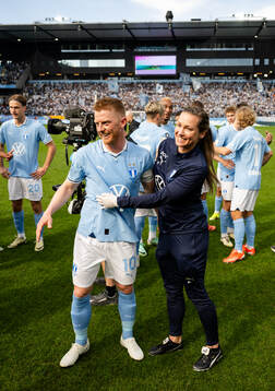 Malmö FFs Anders Christiansen och läkare Amanda Lahti