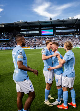 Malmö FFs Isaac Kiese Thelin, Erik Botheim, Anders