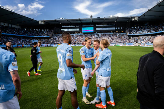 Malmö FFs Isaac Kiese Thelin, Erik Botheim, Anders