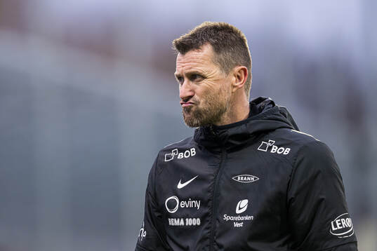 Eirik Horneland, head coach of Brann, looks dejected