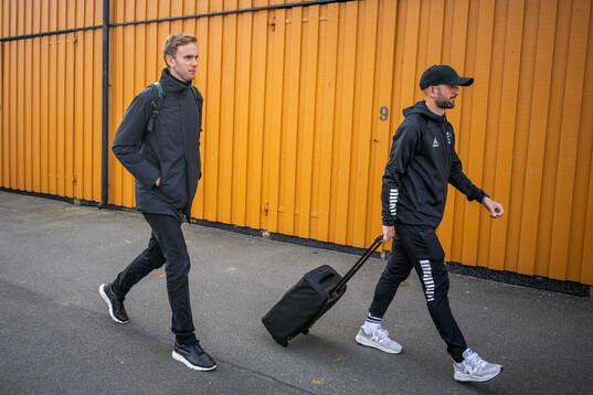 Kalmars tränare Henrik Jensen och Robert Gojani