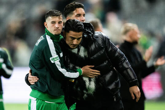Hammarbys Viktor Dukanovic och Jusef Erabi jublar