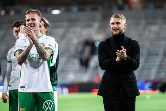 Hammarbys Fredrik Hammar och Simon Strand jublar