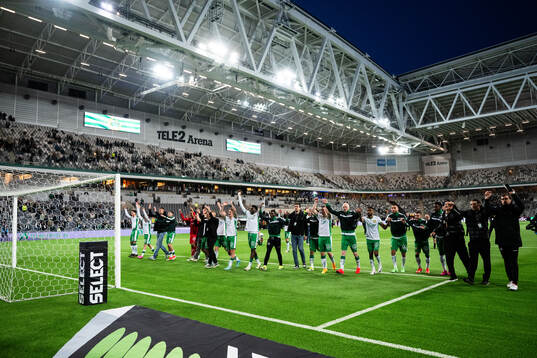 Hammarbys spelare jublar