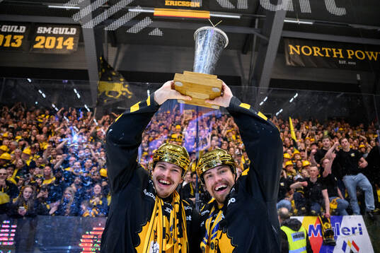 Skellefteås Jonathan Johnson och Andreas Johnson jublar