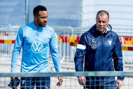 Malmö FFs Martin Olsson och sportchef Daniel Andersson