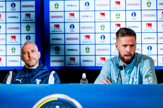 Malmö FFs tränare Henrik Rydström och Pontus Jansson