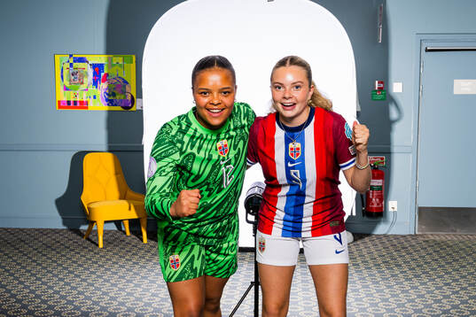 Goalkeeper Maria Kroken and Christina Herseth of the