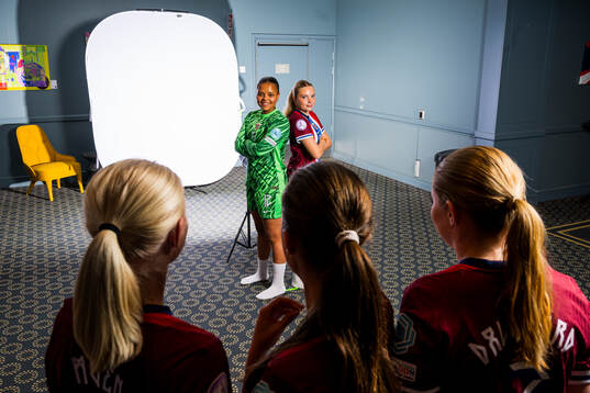 Goalkeeper Maria Kroken and Christina Herseth of the