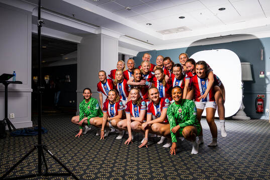 Players of the Norwegian U17 national football team poses