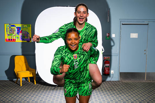 Goalkeeper Maria Kroken and goalkeeper Hanna Krog of the